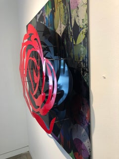 Red Rose on Circle Graffiti