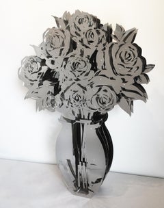 Vase of Roses - Mirrored Stainless 60
