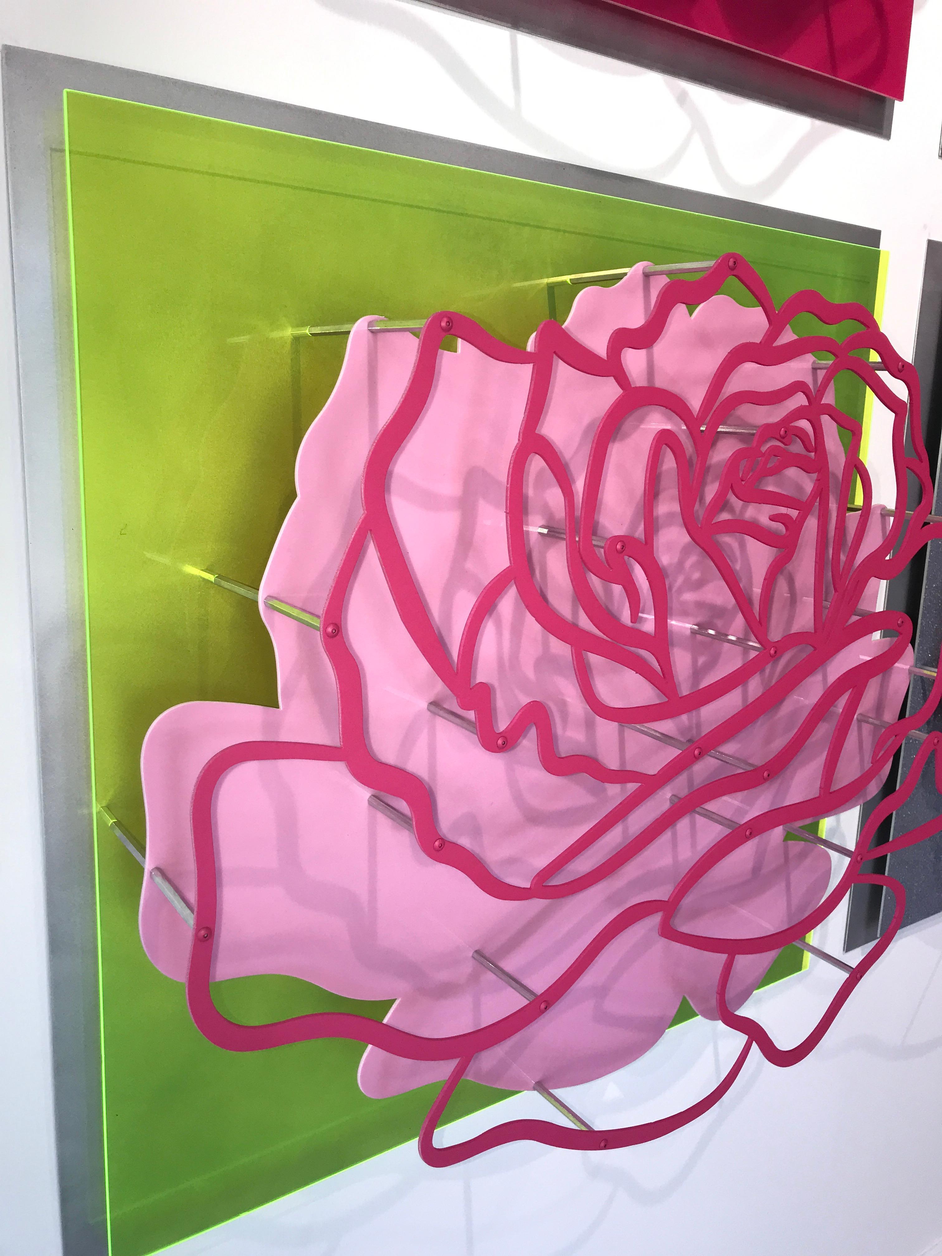 Six Roses - Wall sculpture  - Contemporary Painting by Michael Kalish