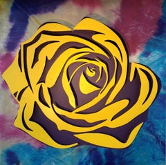 Rose - Yellow on Abstract 