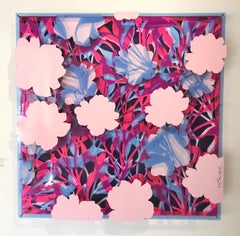 Flowers - Blue and Neon Pink
