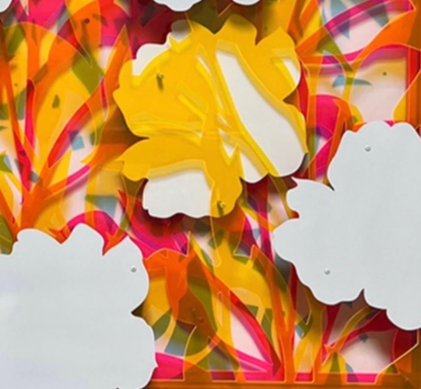Layered Abstract Floral - Pop Art Sculpture by Michael Kalish