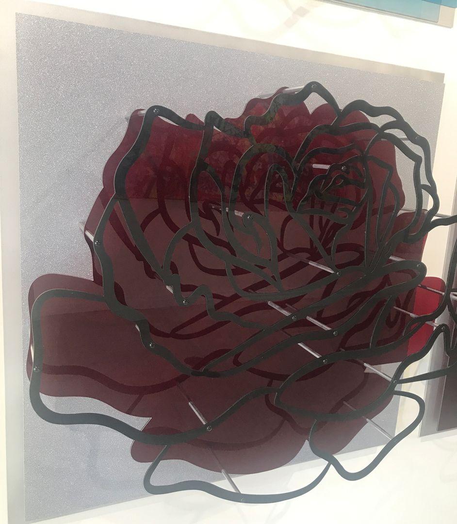Michael Kalish Abstract Sculpture - Rose - Black on Diamond Dust 