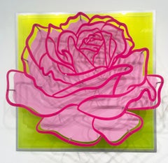 Rose - Pink on Green