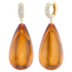 Michael Kanners Amber Diamond Drop Earrings