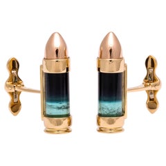 Michael Kanners Bi-Color Tourmaline Bullet Cufflinks