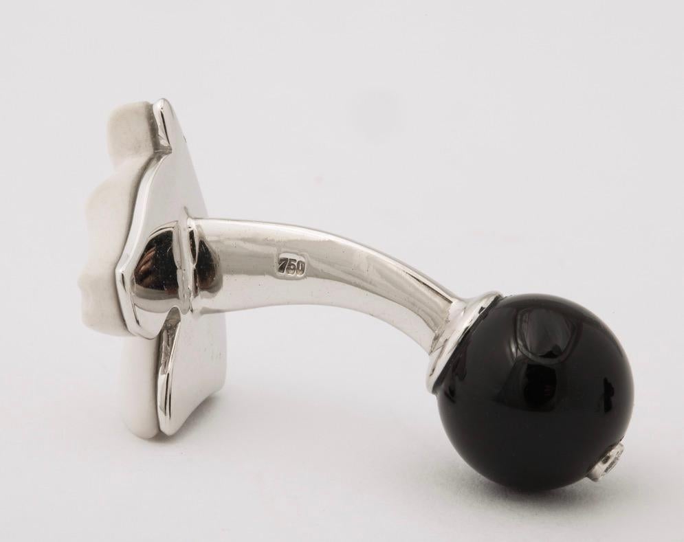 Michael Kanners Black and White Horse Cufflinks For Sale 7