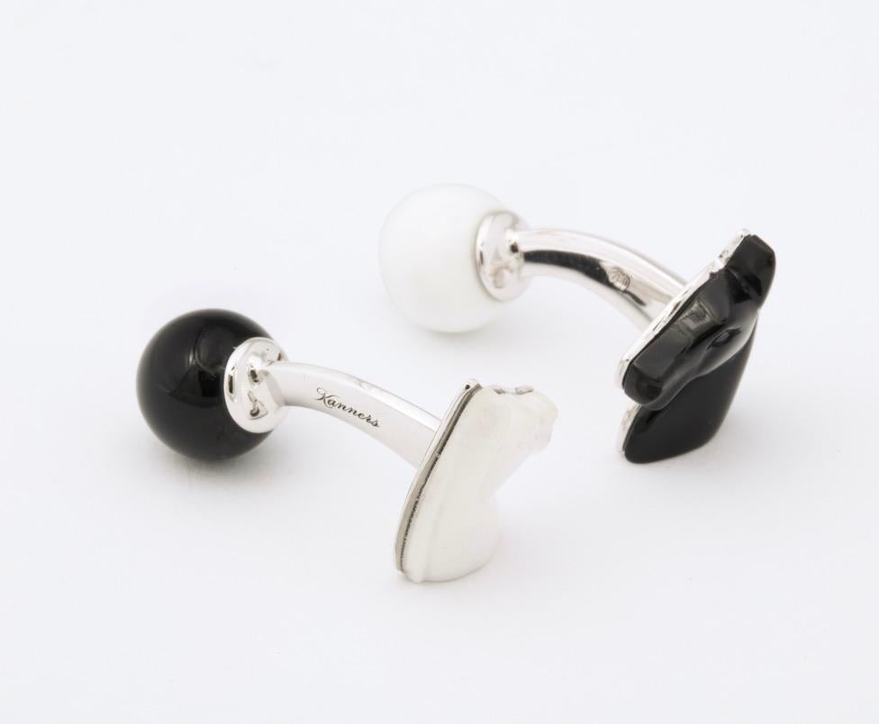 Michael Kanners Black and White Horse Cufflinks 2