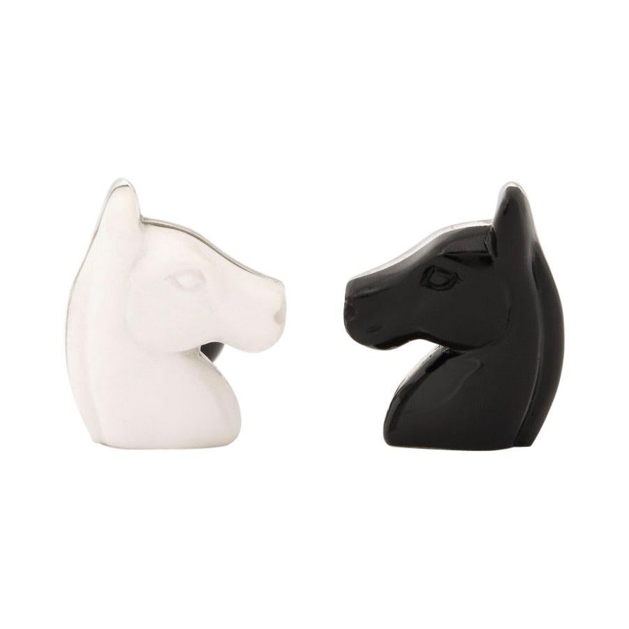 Michael Kanners Black and White Horse Cufflinks