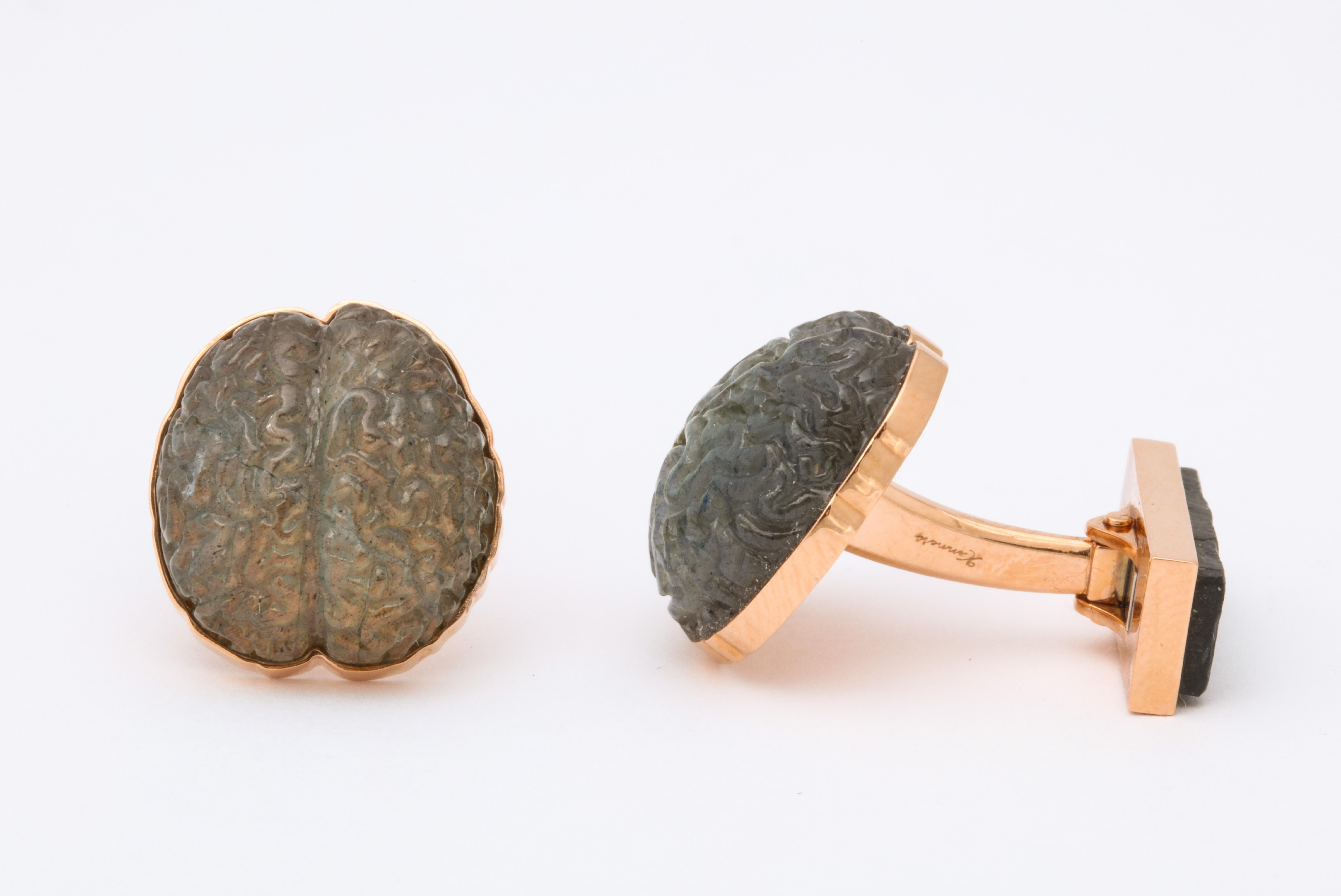 Michael Kanners Brain Cufflinks In New Condition For Sale In Bal Harbour, FL
