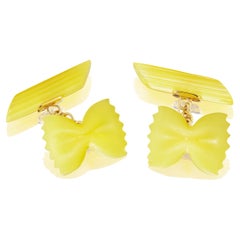 Michael Kanners Carved Agate Pasta Cufflinks