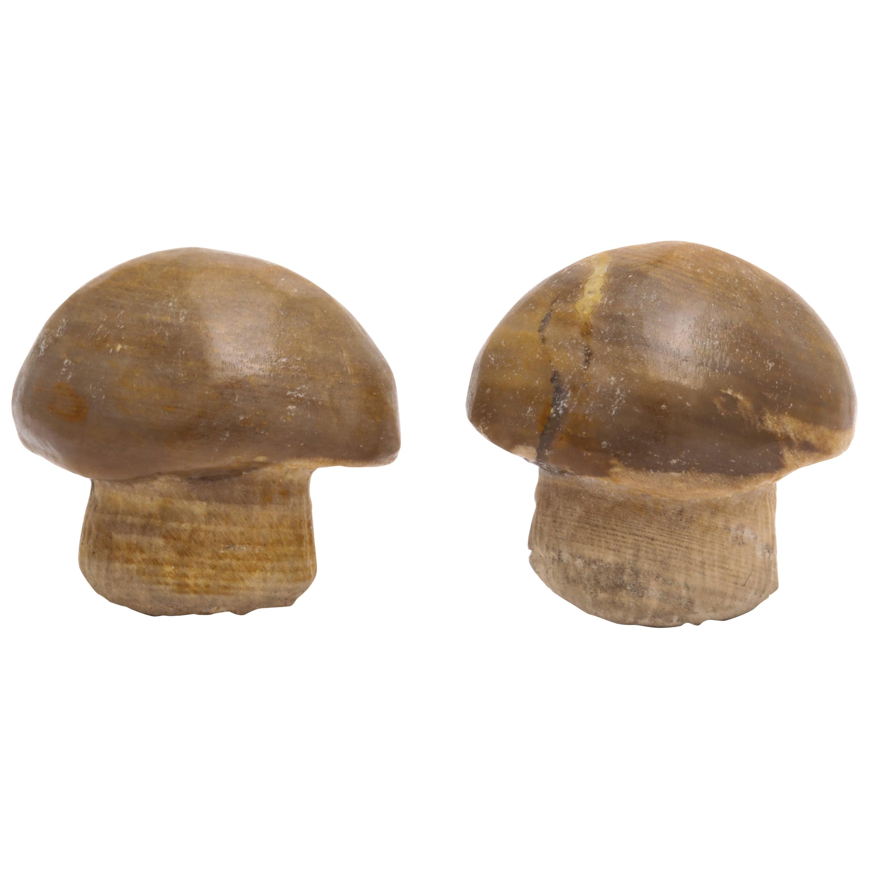 Michael Kanners Carved Stone Mushroom Cufflinks For Sale
