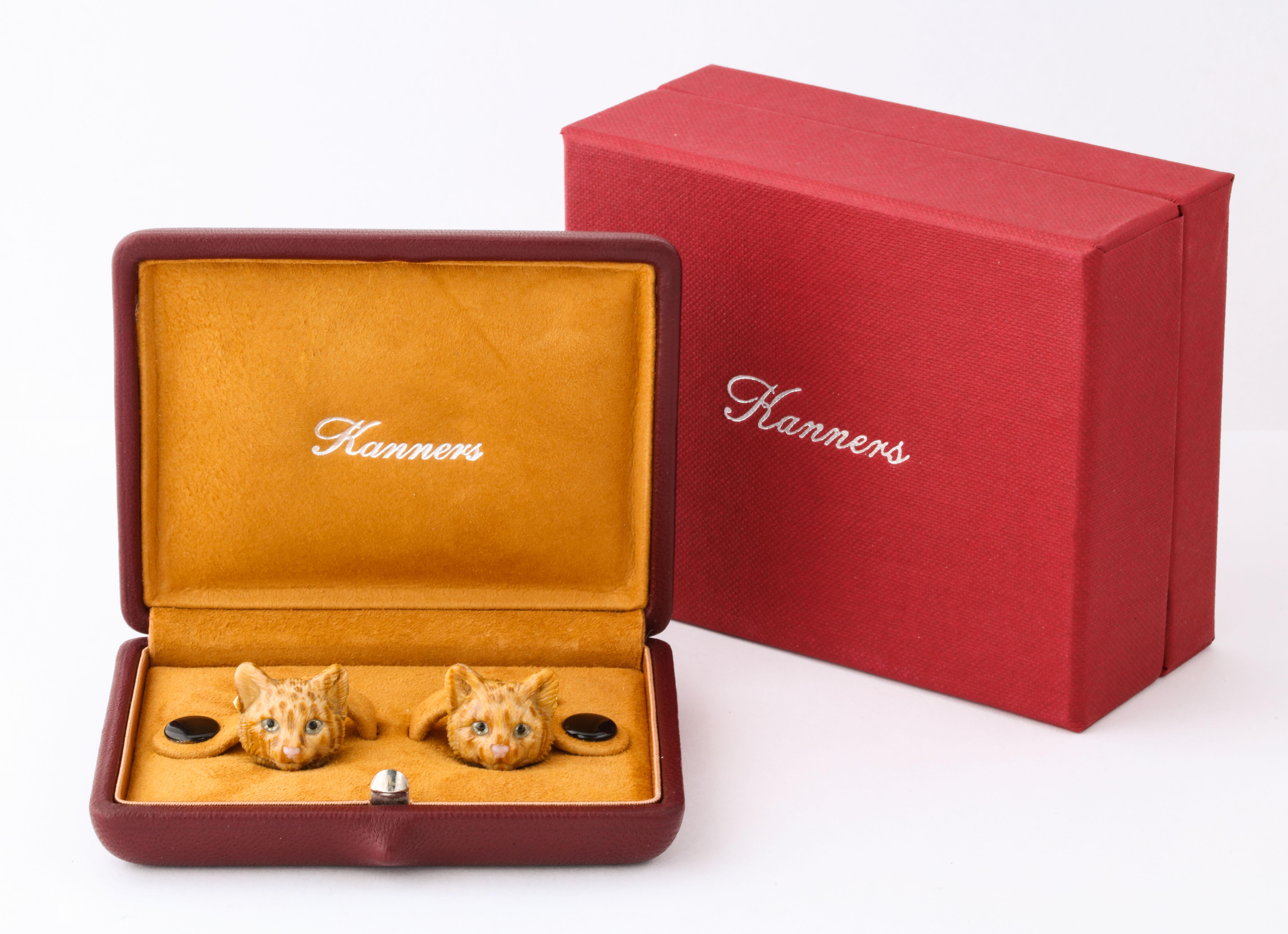 Contemporary Michael Kanners Cat Cufflinks For Sale