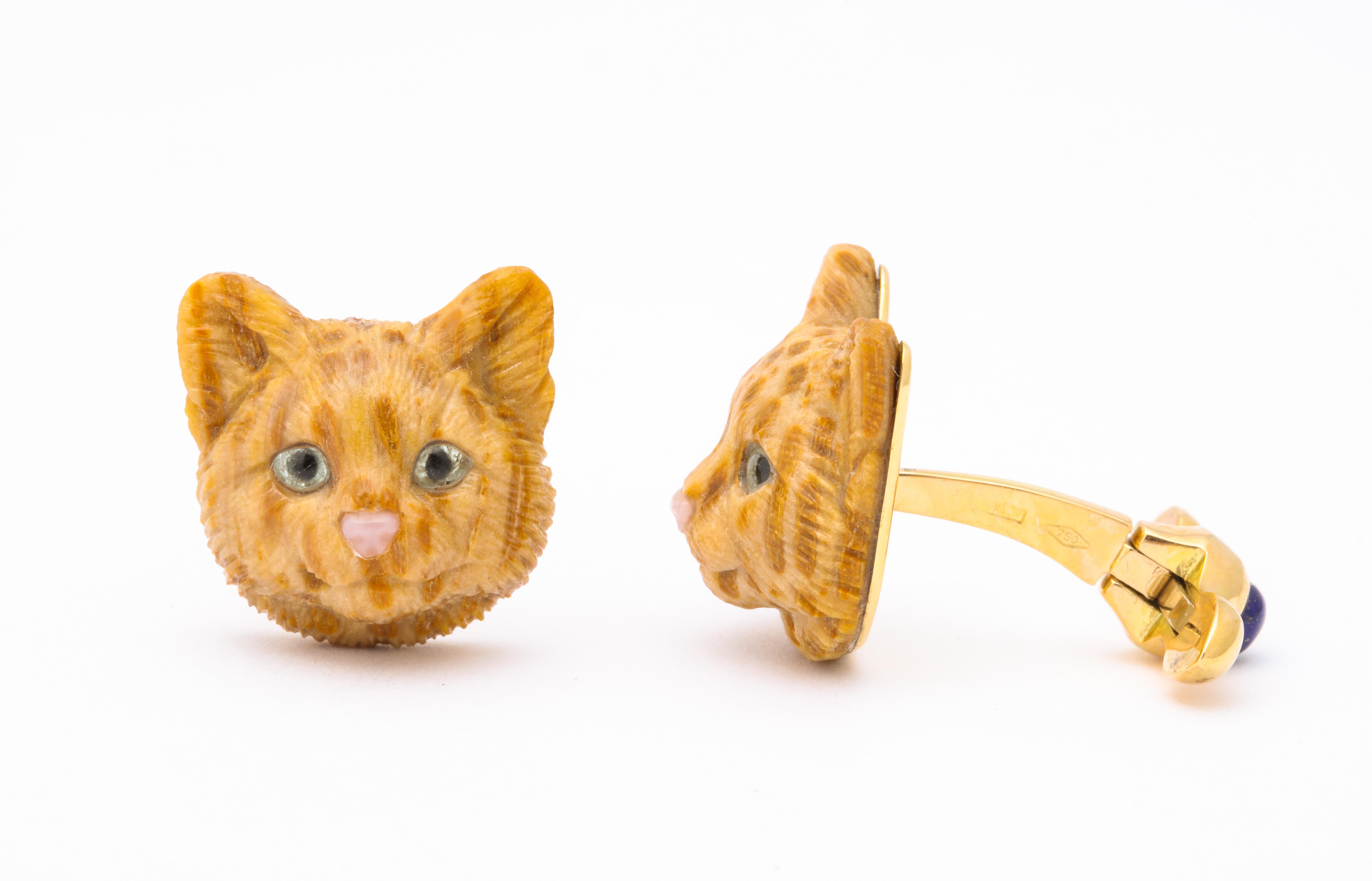 Michael Kanners Cat Cufflinks In New Condition For Sale In Bal Harbour, FL
