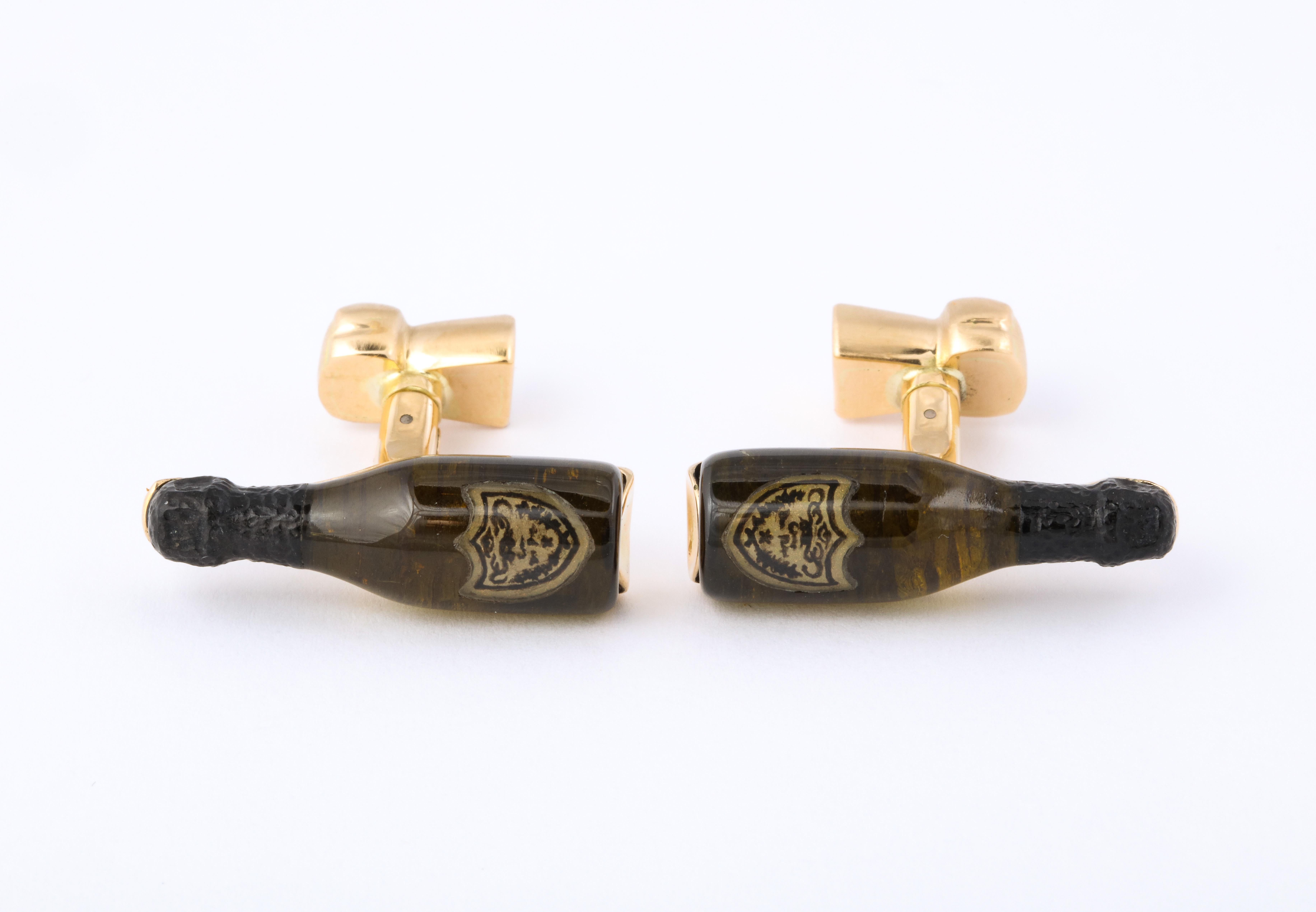 Contemporary Michael Kanners Champagne Cufflinks