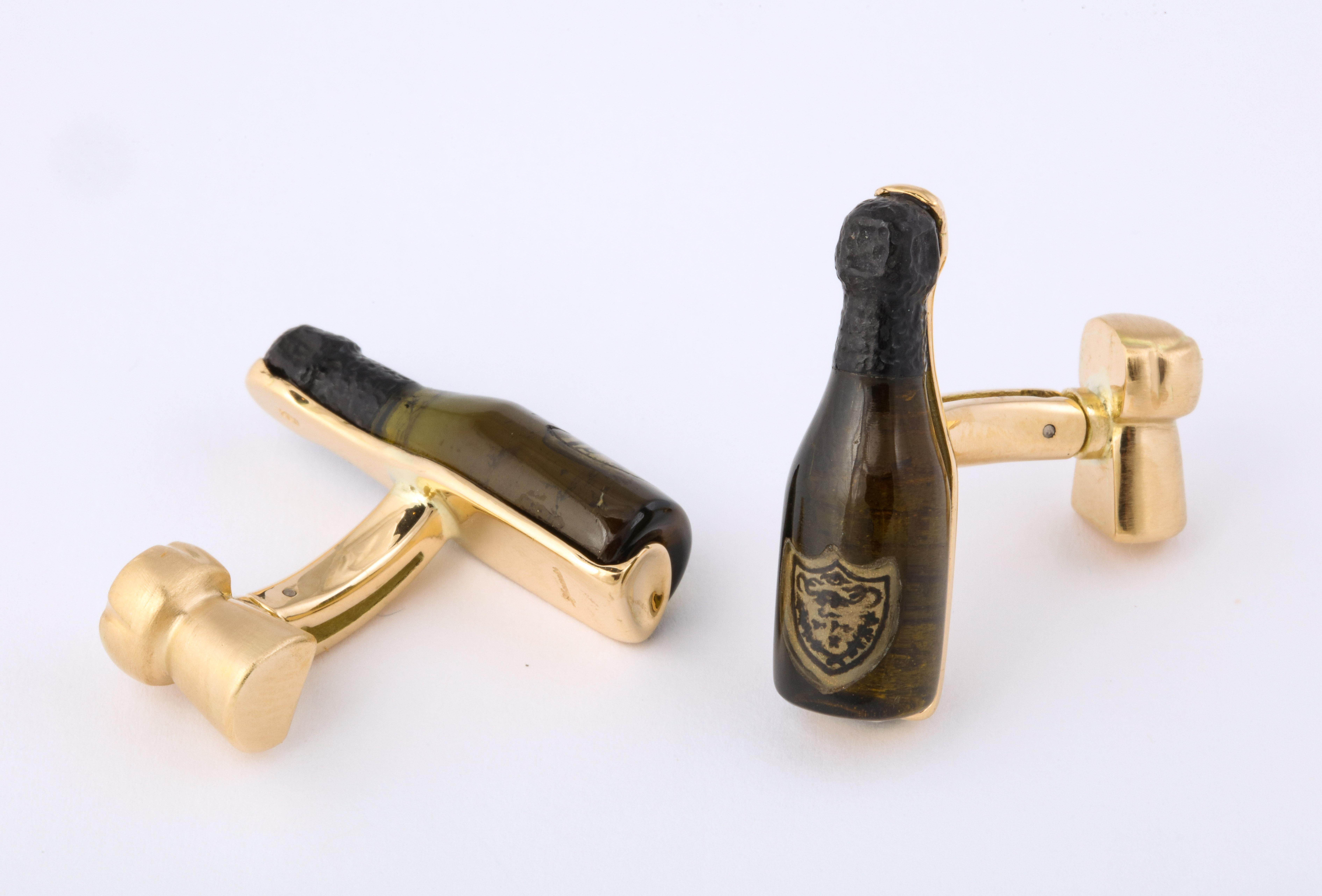 Contemporary Michael Kanners Champagne Cufflinks