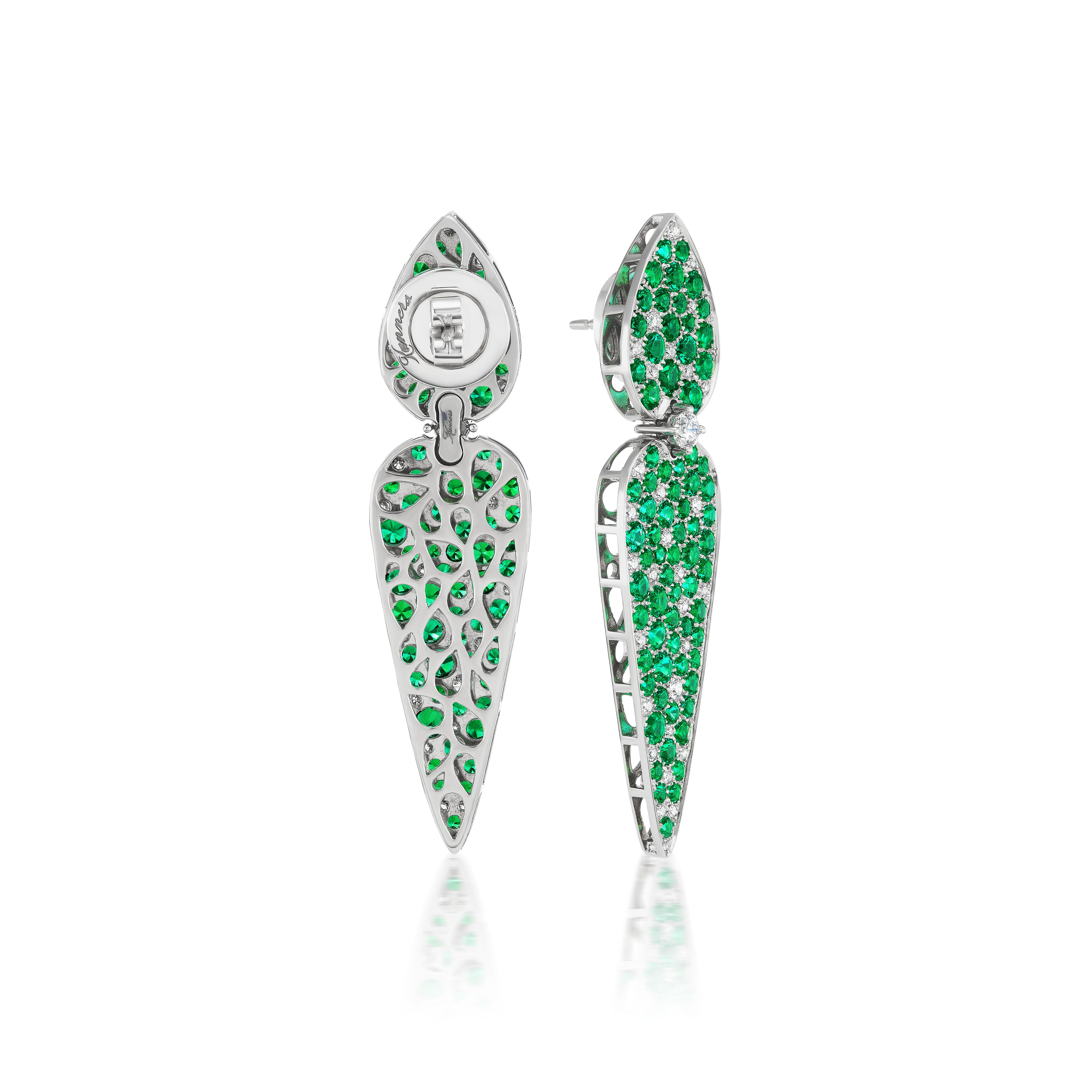 titanium emerald earrings