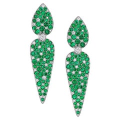 Michael Kanners Colombian Emerald Titanium Earrings