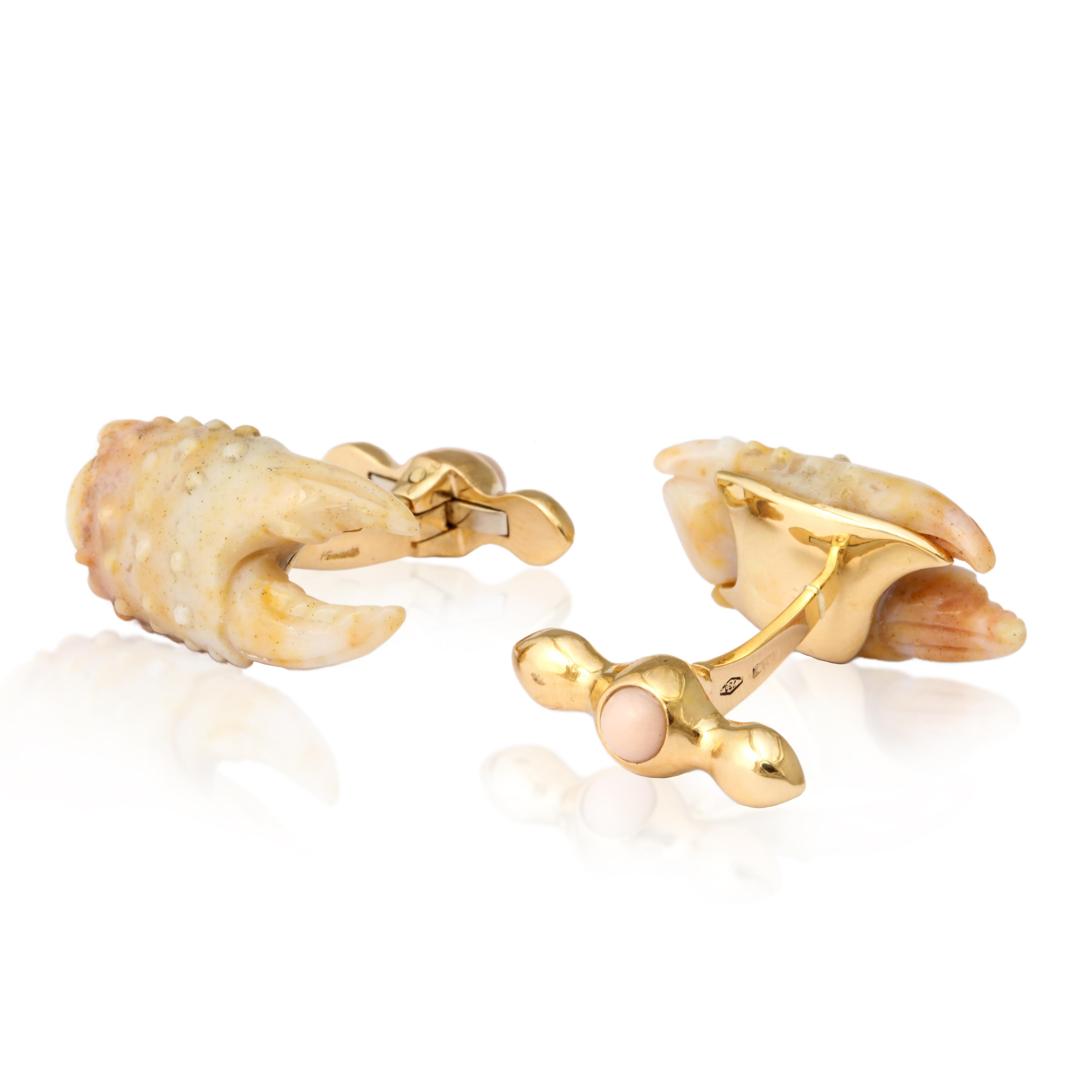 Contemporary Michael Kanners Crab Claw Cufflinks For Sale