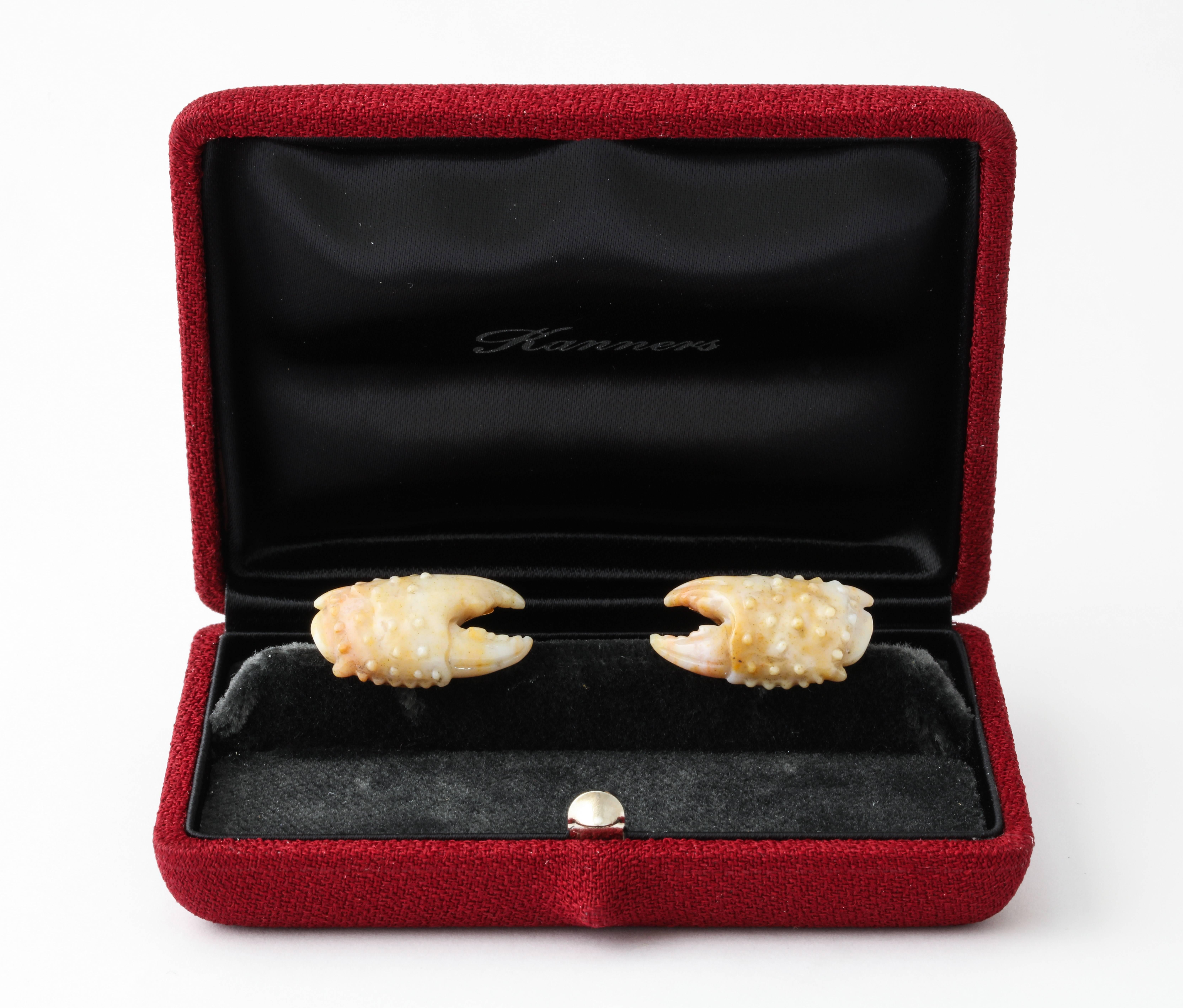 Mixed Cut Michael Kanners Crab Claw Cufflinks For Sale