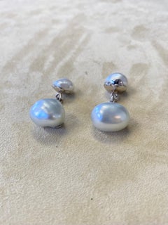 Michael Kanners Custom Made White Keshi Pearl Cufflinks