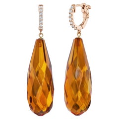Michael Kanners Facettierte Bernstein-Diamant-Tropfen-Ohrringe