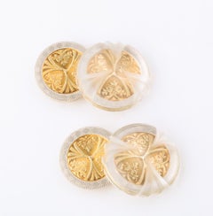 Michael Kanners Hybrid Vintage and Contemporary Gold and Rock Crystal Cufflinks