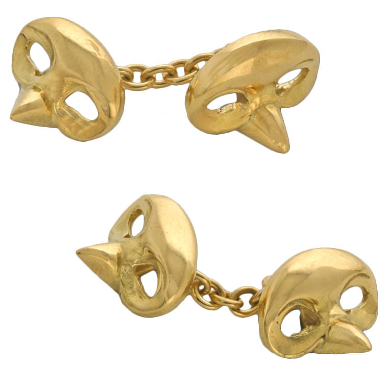 Michael Kanners Rose Gold Mask Cufflinks 3