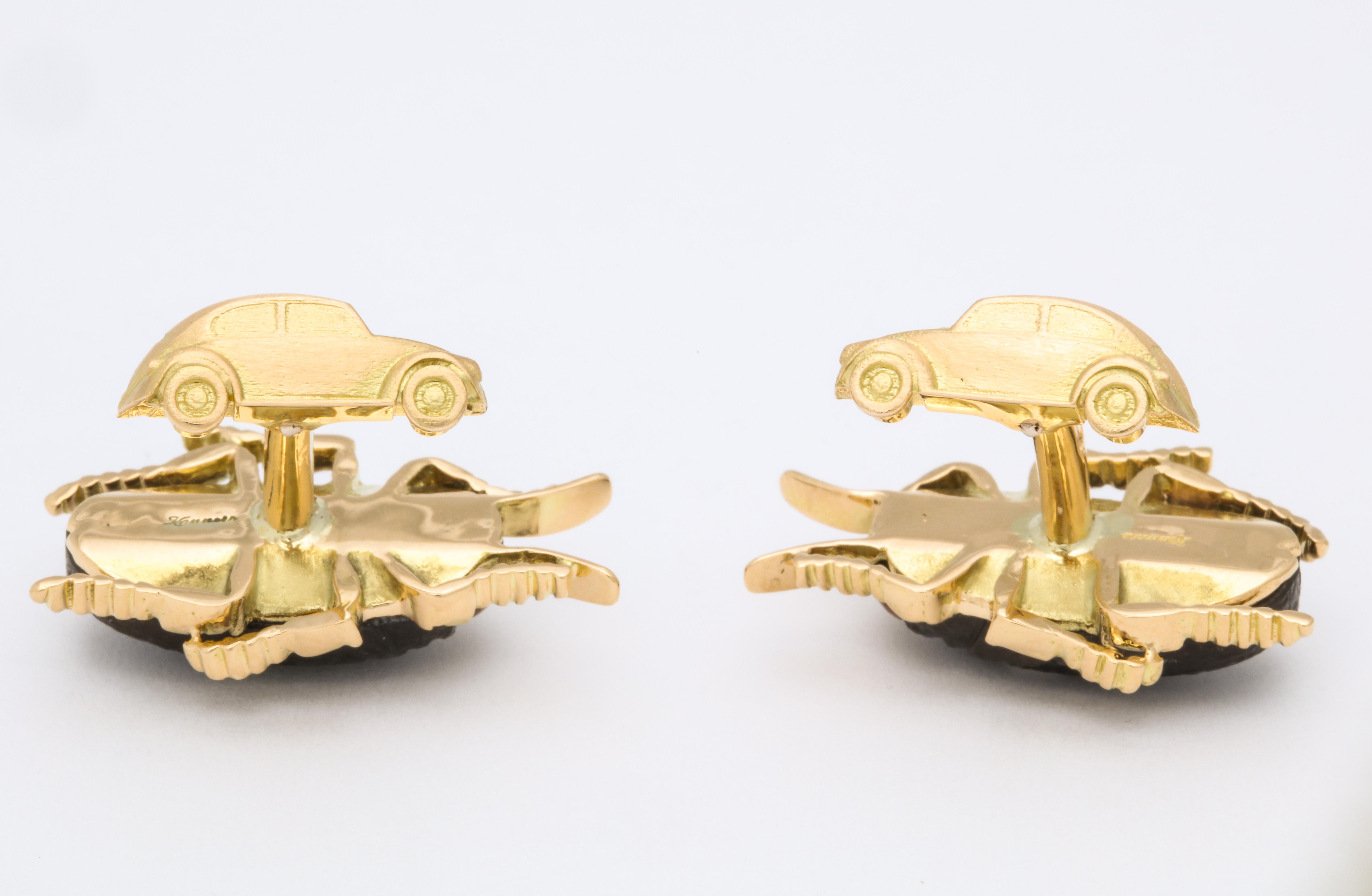 Michael Kanners Jewel Beetle Cufflinks In New Condition In Bal Harbour, FL