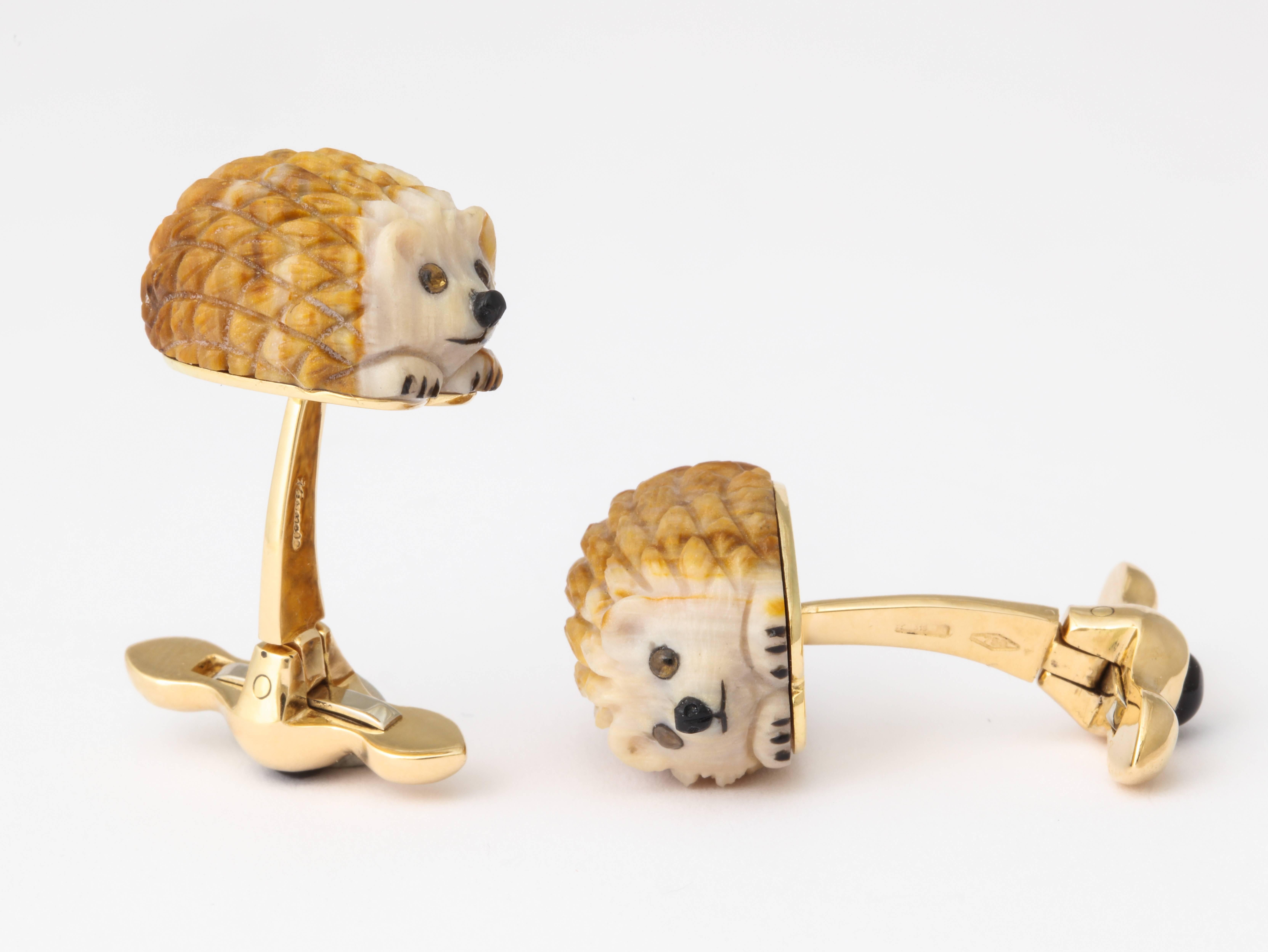 Michael Kanners One of a Kind Hedgehog Cufflinks In New Condition In Bal Harbour, FL