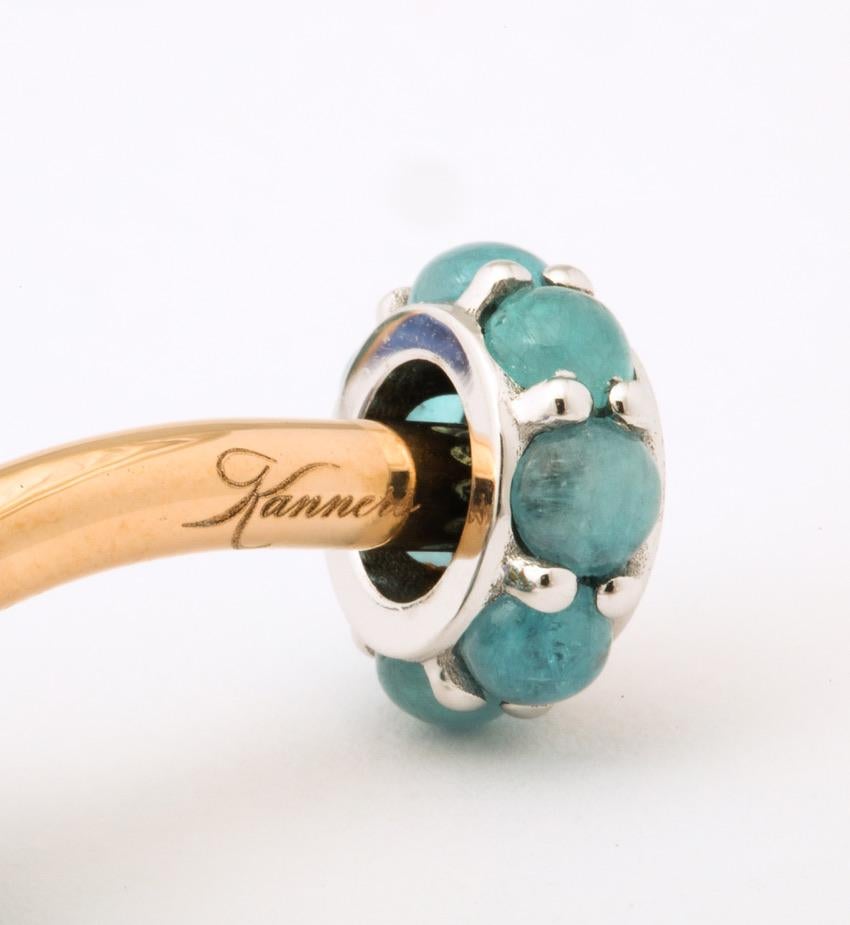 Michael Kanners Paraiba Tourmaline Tanzanite Rose Gold Cufflinks 2