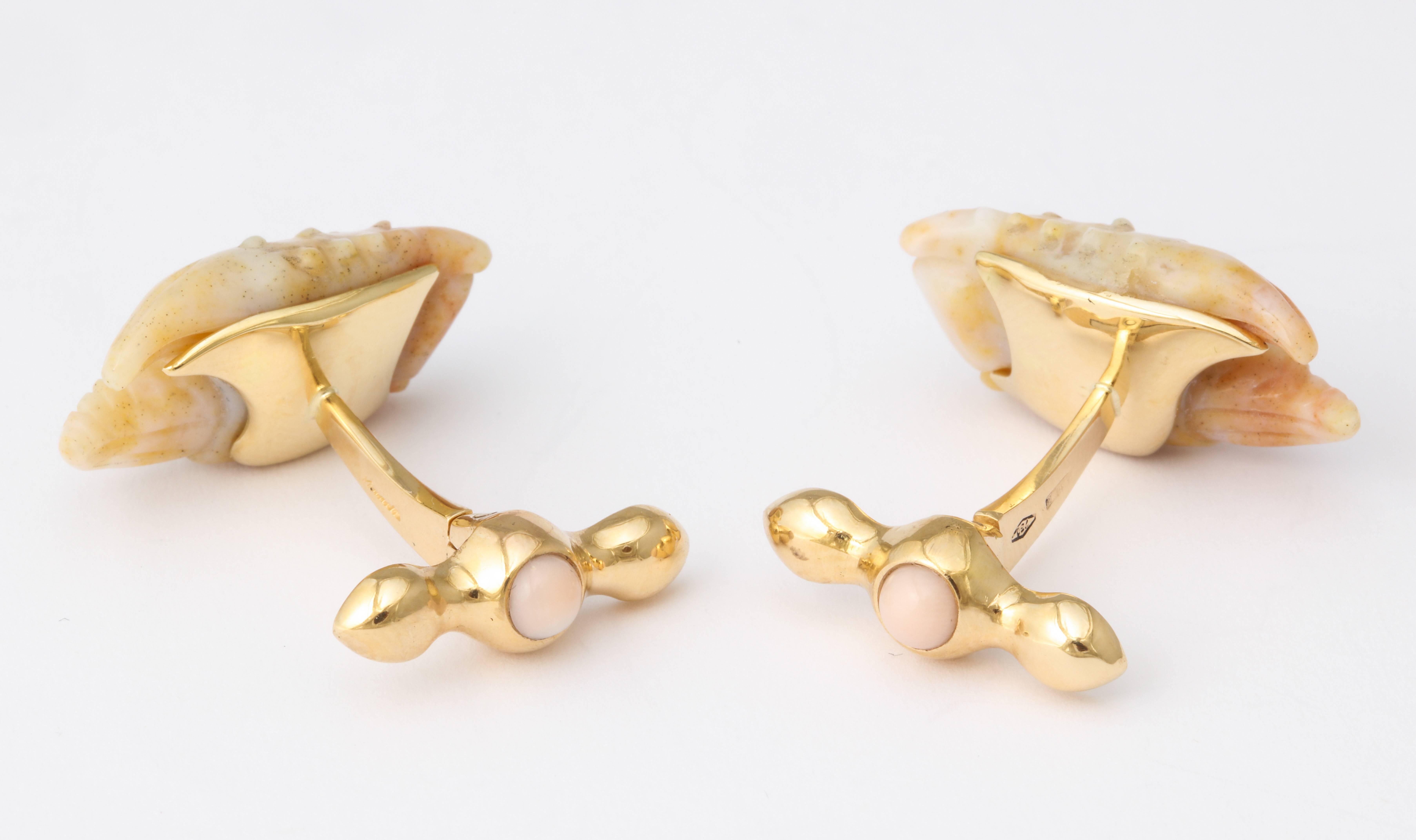 Mixed Cut Michael Kanners Stone Crab Claw Cufflinks