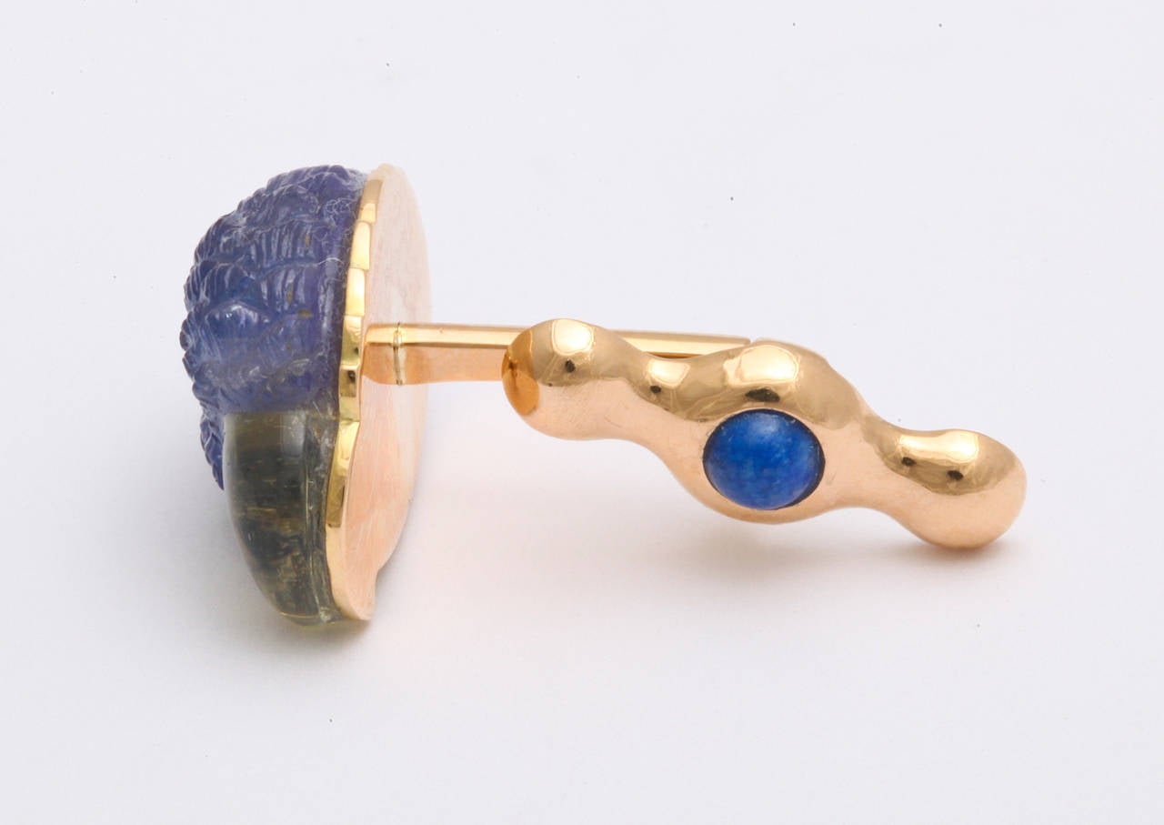 Michael Kanners Tanzanite and Tourmaline Parrot Cufflinks 1