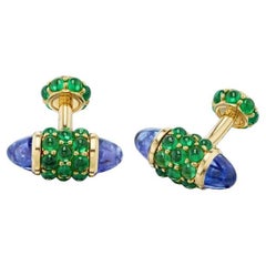 Michael Kanners Tanzanite and Tsavorite Garnet Cufflinks