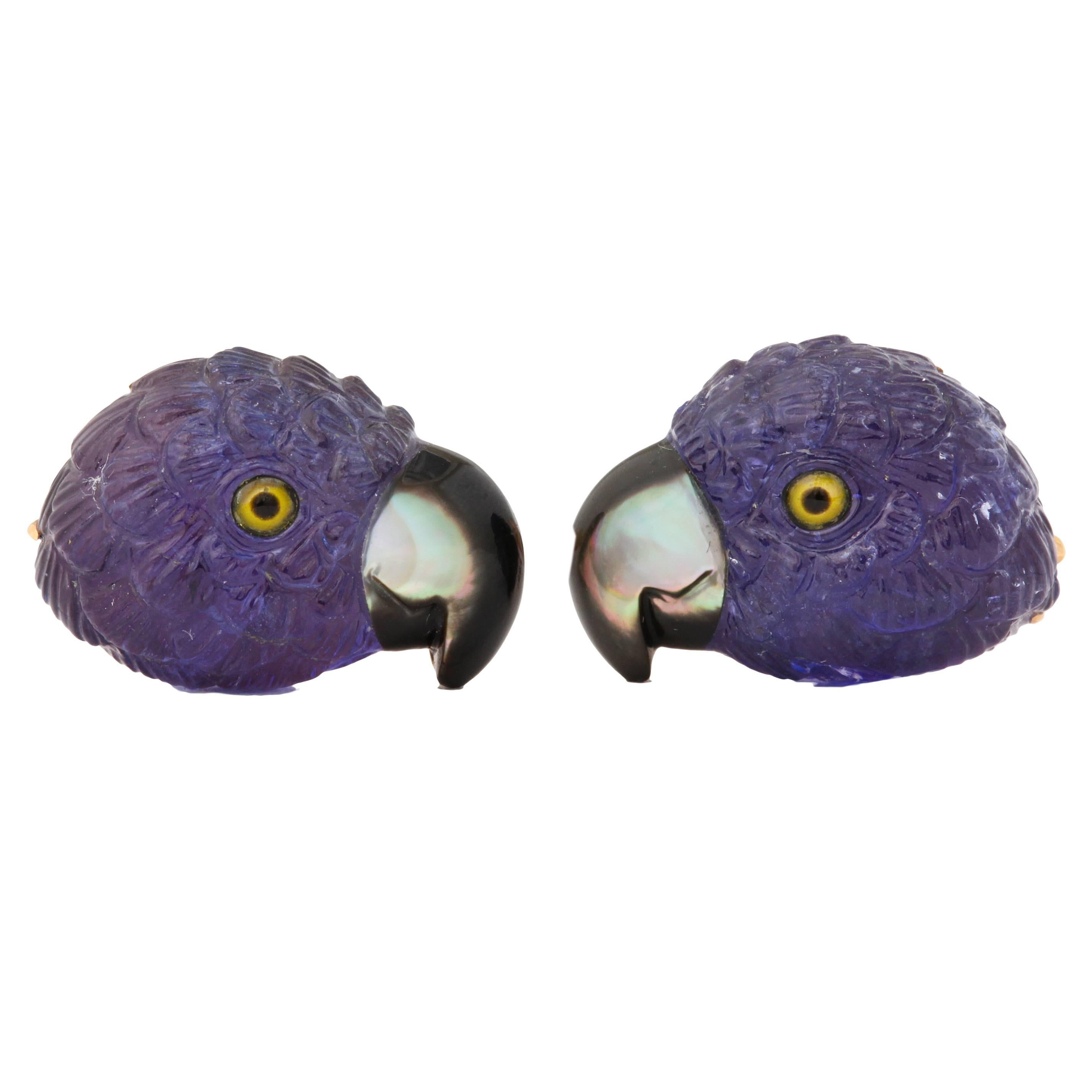 Michael Kanners Tanzanite Parrot Cufflinks