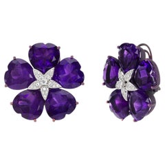 Pendientes Michael Kanners de titanio, diamantes y amatista