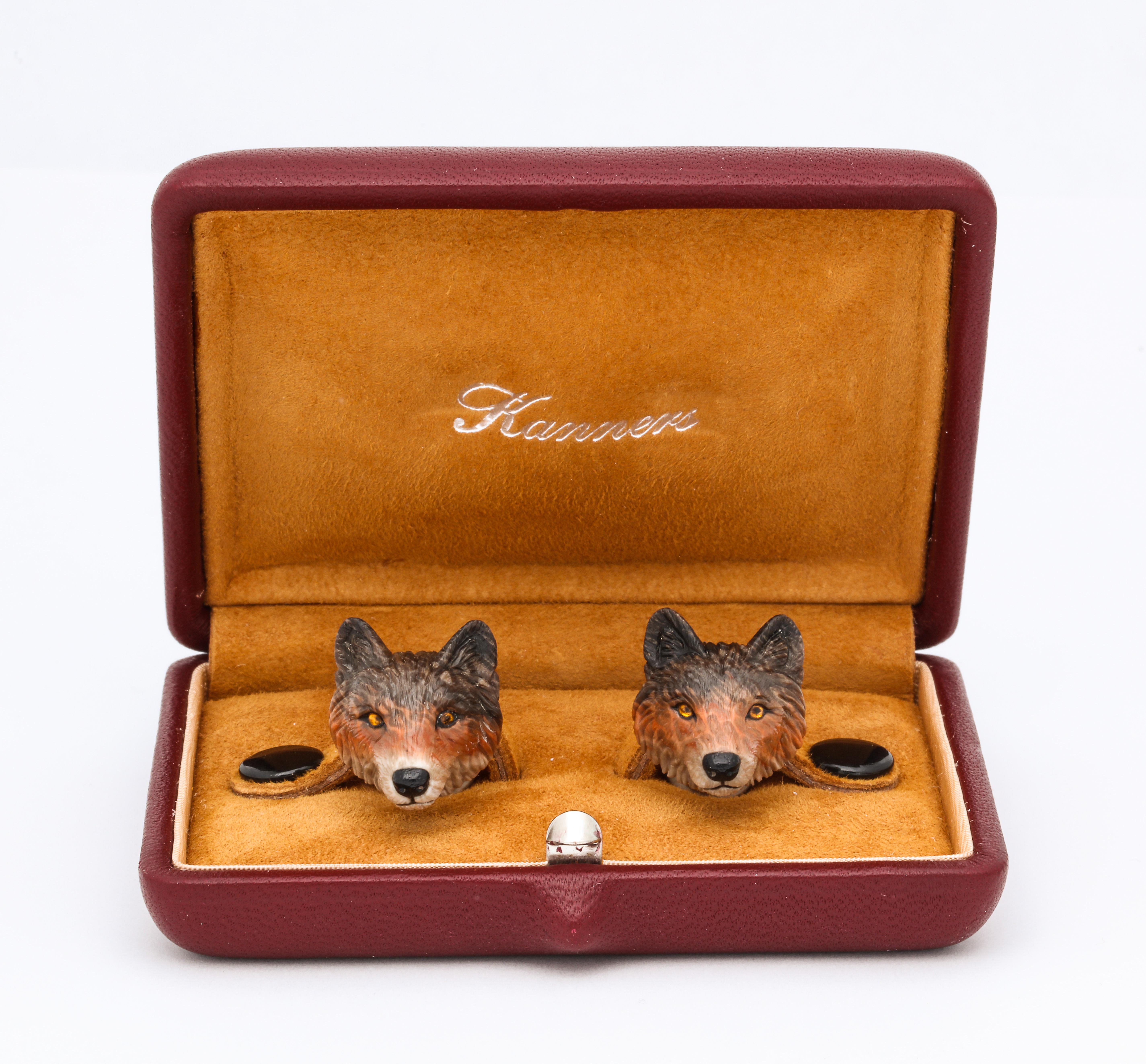 Michael Kanners Wolf Cufflinks In New Condition In Bal Harbour, FL