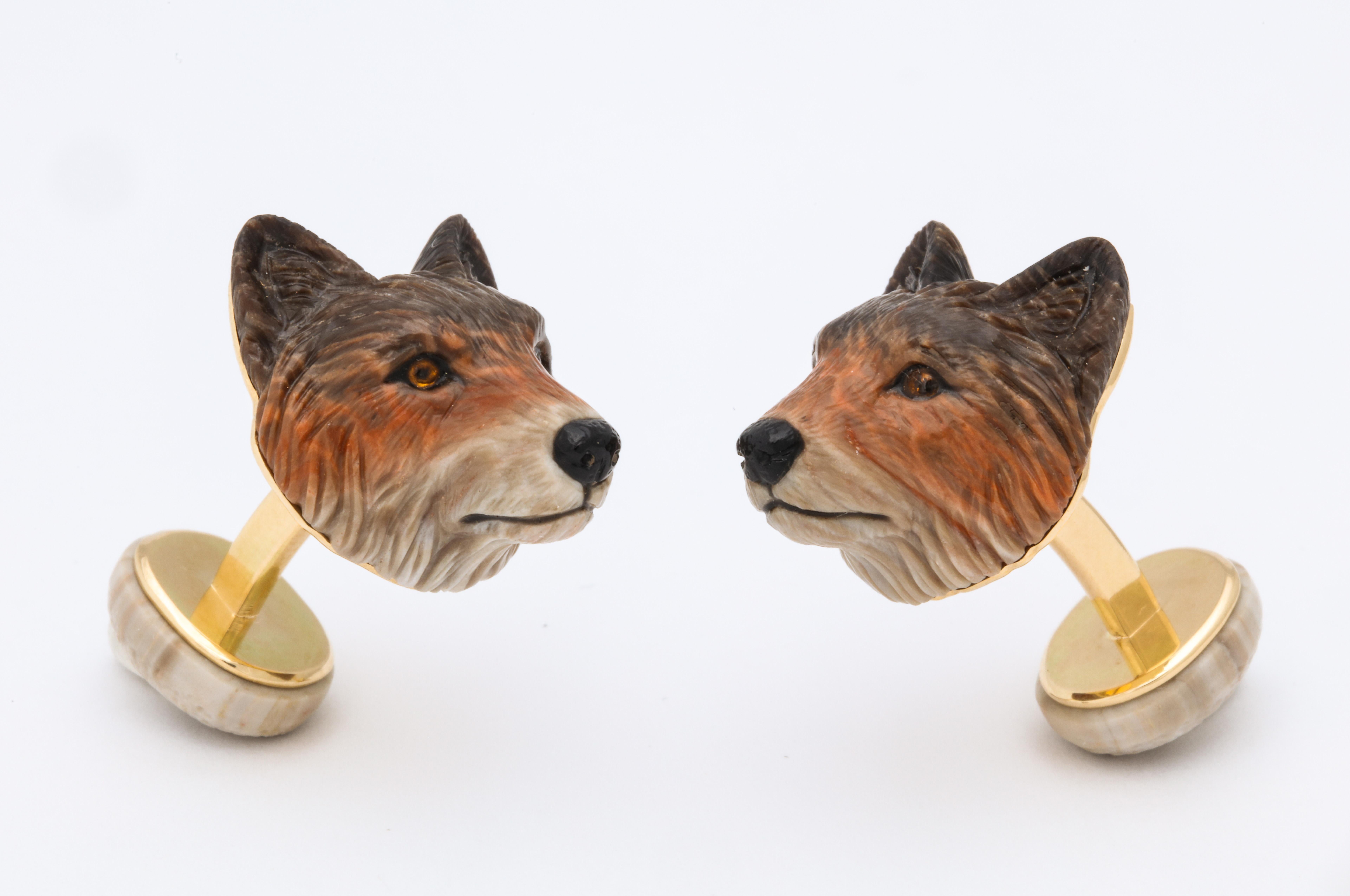 Contemporary Michael Kanners Wolf Cufflinks For Sale