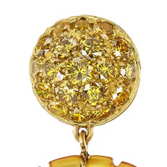 Michael Kanners Yellow Diamond and Amber Drop Earrings