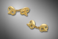 Michael Kanners Yellow Gold Mask Cufflinks