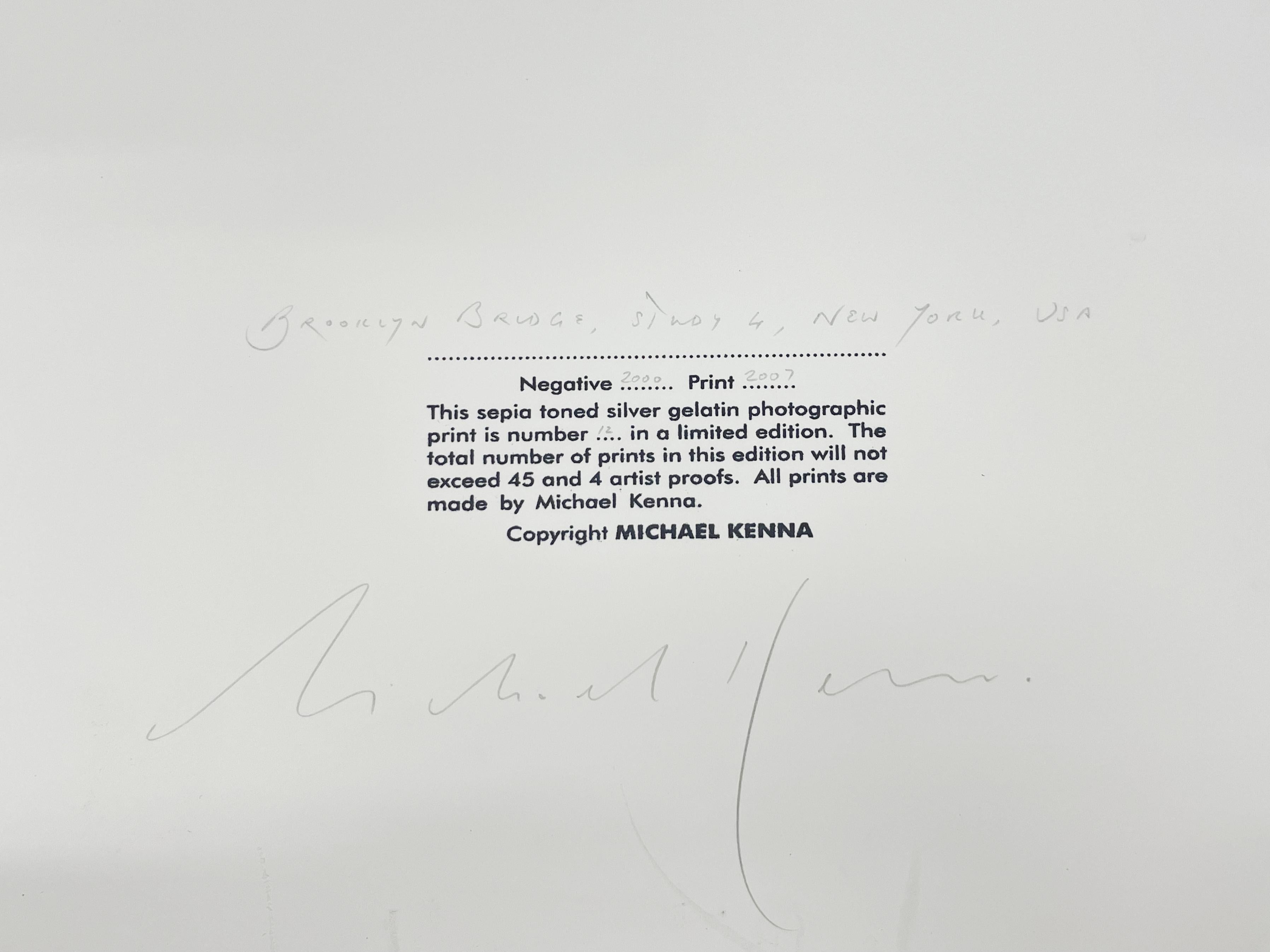 Edition of 45
Signed, titled, negative date, print date, and numbered.
Sepia toned gelatin silver print

Michael Kenna's black and white photographs are powerful and alluring. His imagery transports you to iconic and placid landscapes where you
