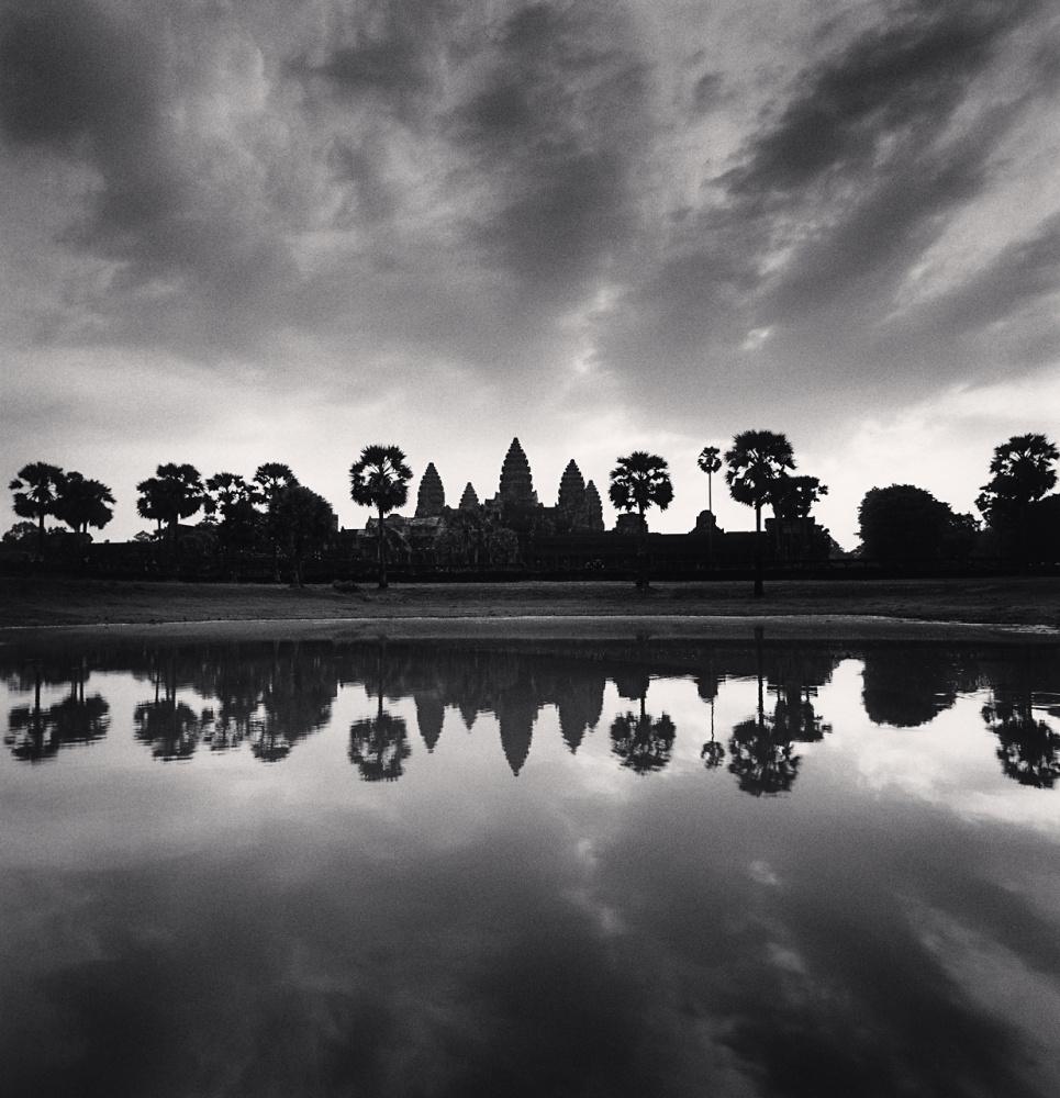 Michael Kenna Black and White Photograph - Daybreak Reflections, Angkor Wat, Cambodia, 2018