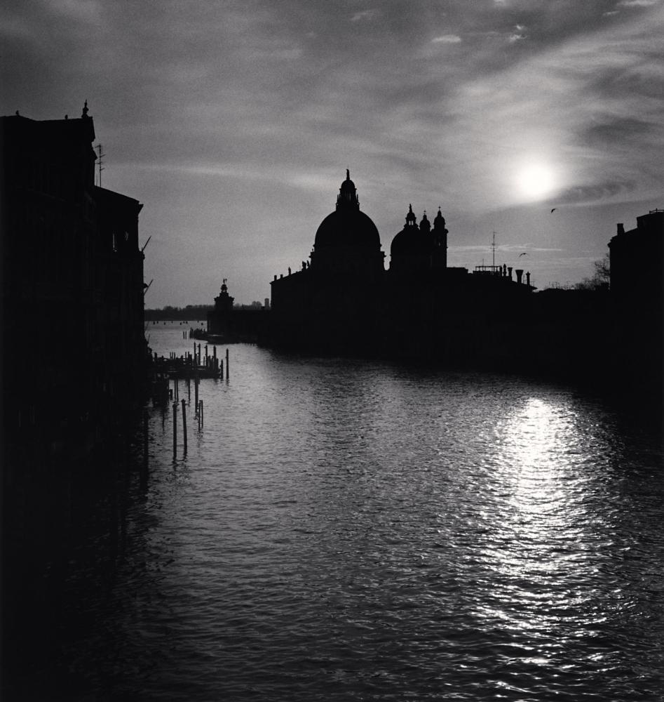Michael Kenna Black and White Photograph - Grand Canal Sunset, Venice, Italy