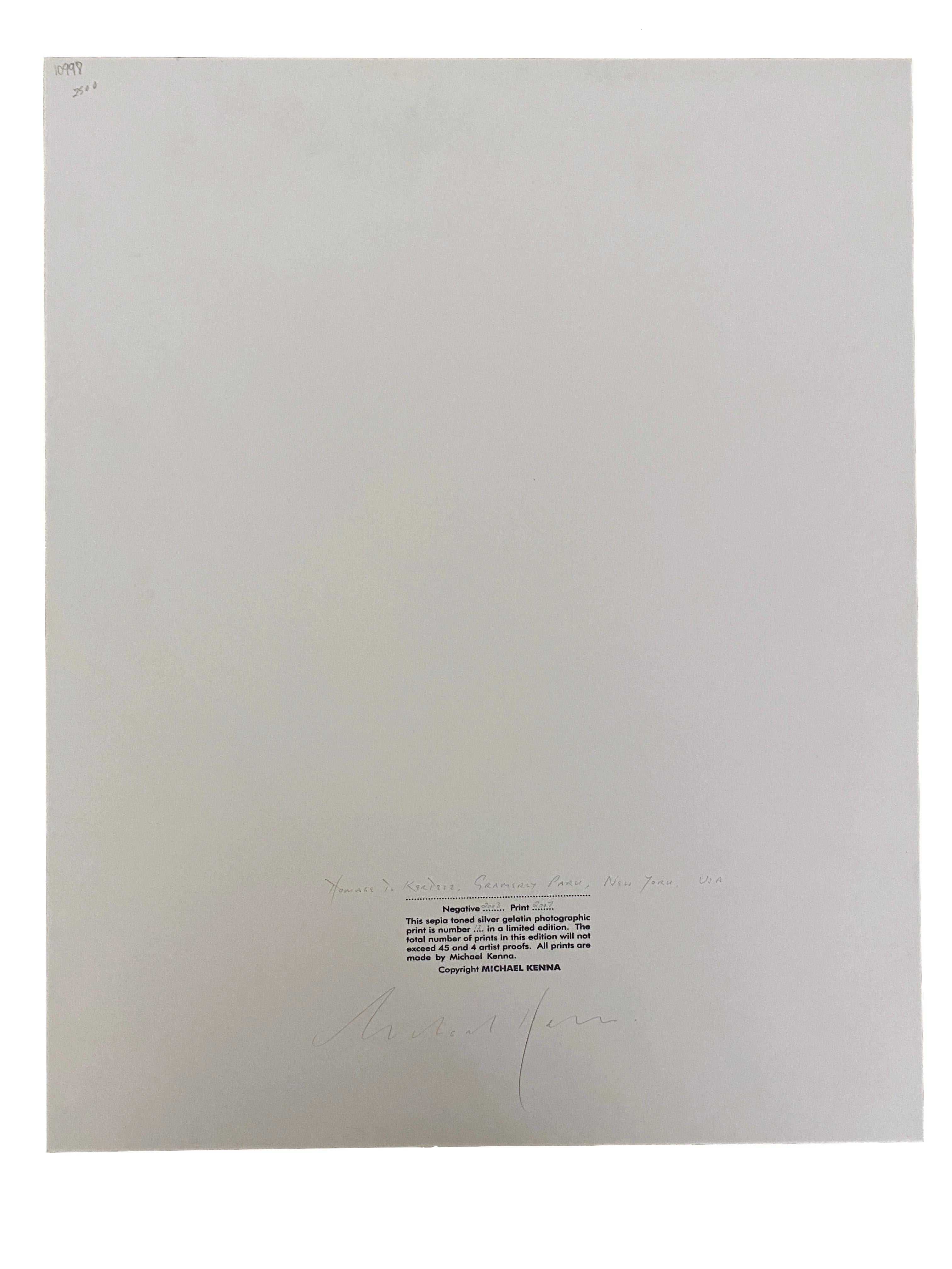 Homage to Kertesz, Gramercy Park, New York, New York, USA by Michael Kenna For Sale 1
