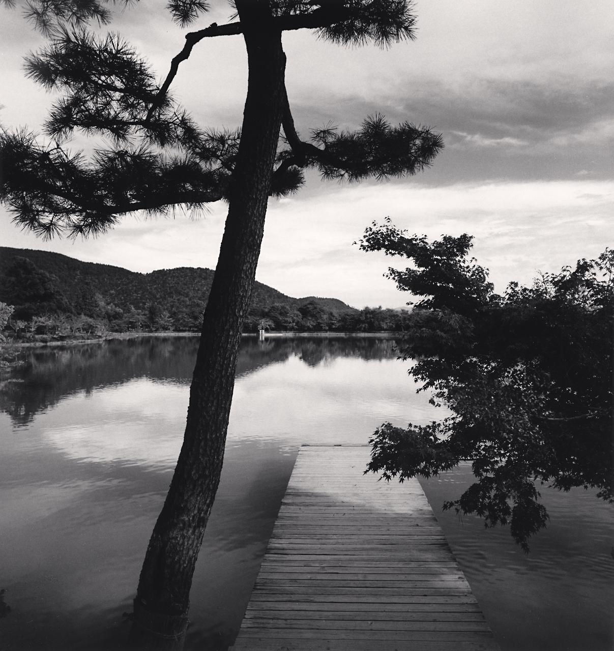 Michael Kenna Black and White Photograph –  Temple Lake, Kyoto, Honshu, Japan 