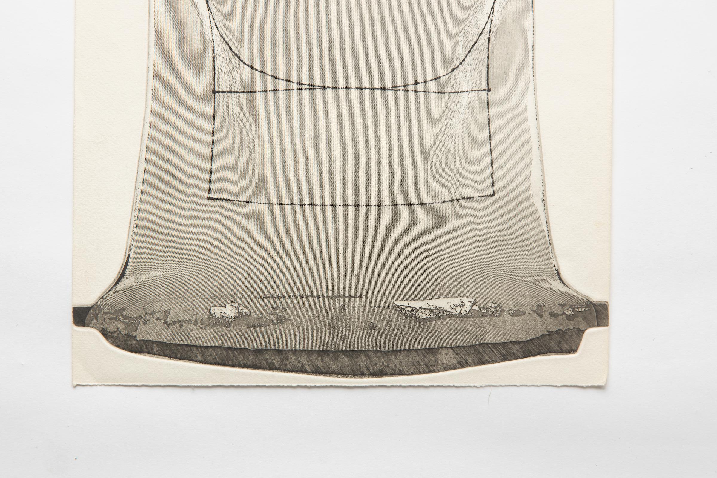 Etched Michael Kidner Untitled Optical Art Etching From The Elastic Membrane 1979 For Sale