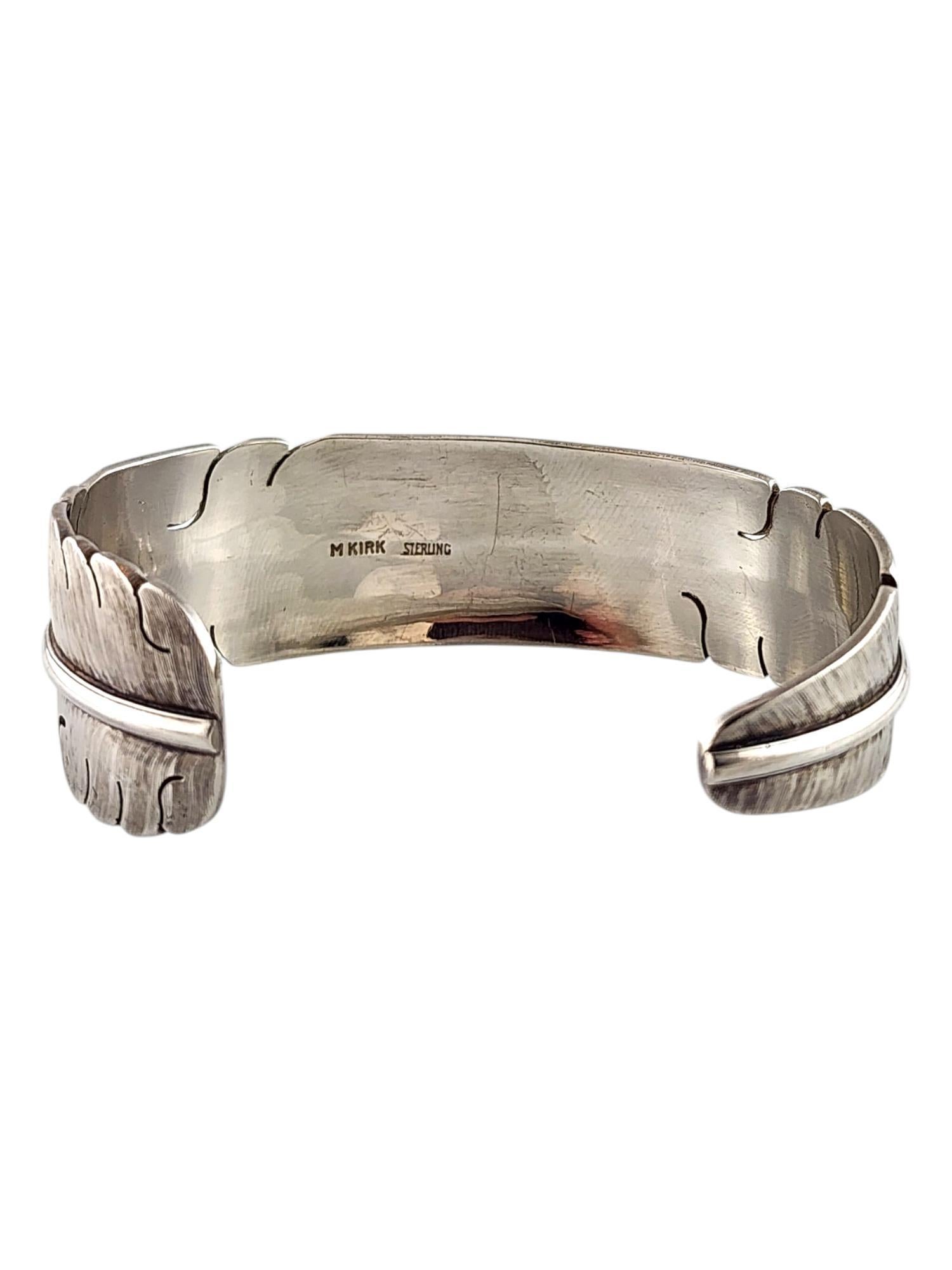 Michael Kirk Sterling Silber Navajo Feder Manschettenknopf Armband #20060 Damen