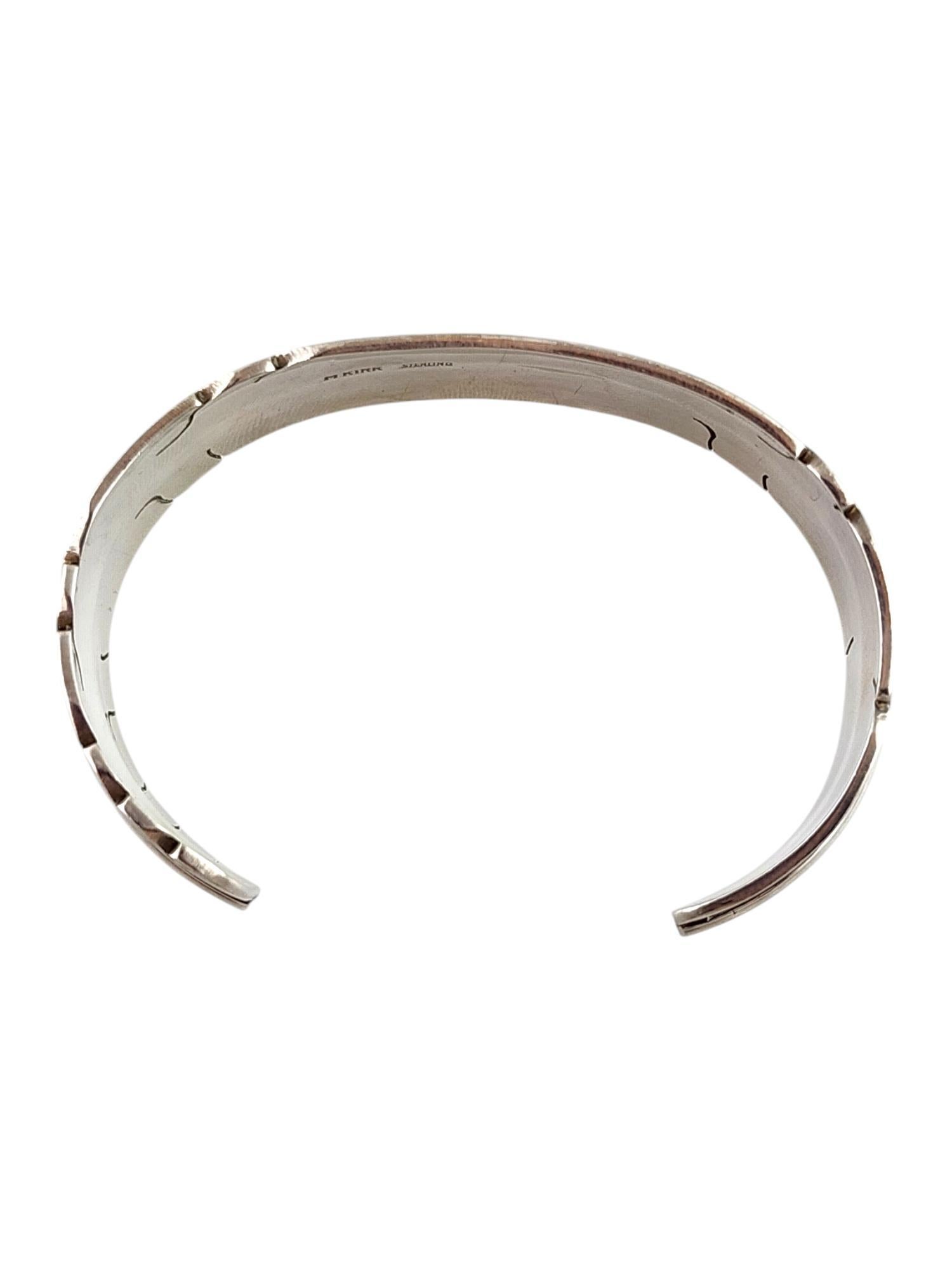 Michael Kirk Sterling Silber Navajo Feder Manschettenknopf Armband #20060 1