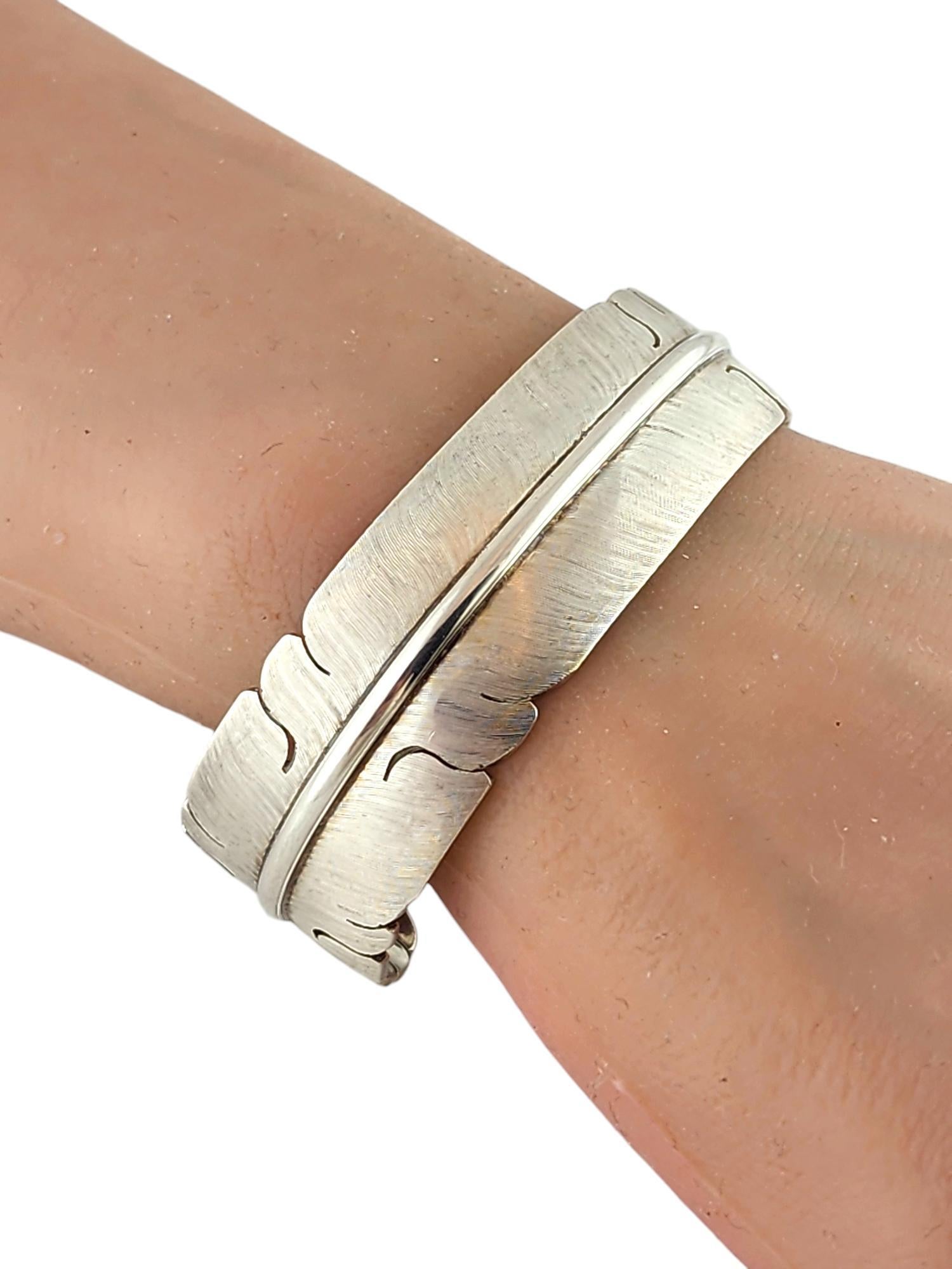 Michael Kirk Sterling Silber Navajo Feder Manschettenknopf Armband #20060 3
