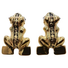 Michael Kneebone 18 Karat Gold Diamond "Inca" Frog Earrings